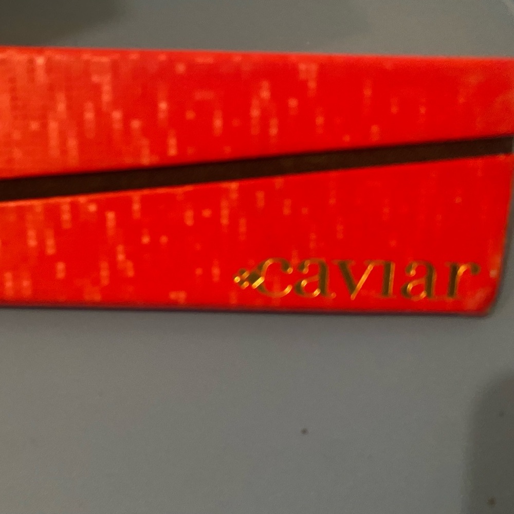 Caviar Red Cosmetic/Accessory Box with Gold Logo